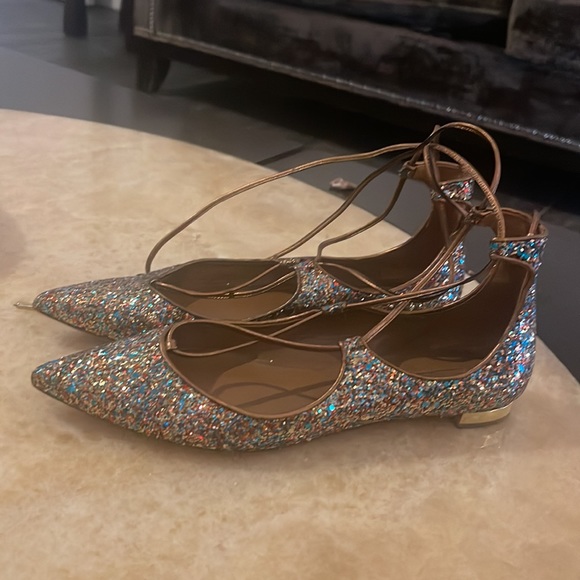 Aquazurra size 8.5 Christy sparkly flats - Picture 6 of 6